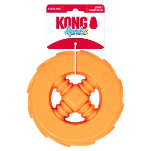 KONG Squeakz Wheel Dog Toy Orange Large