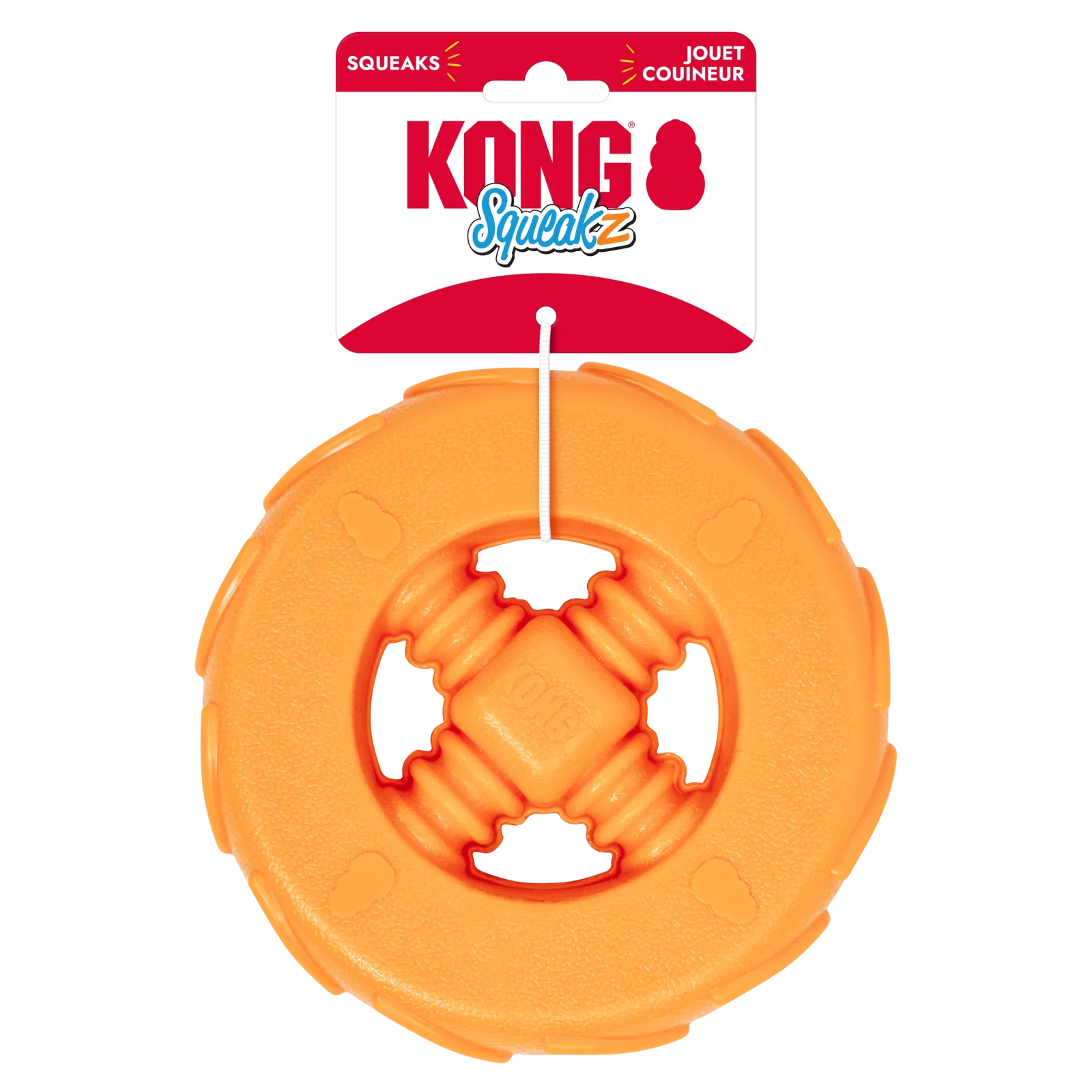 KONG Squeakz Wheel Dog Toy Orange Large