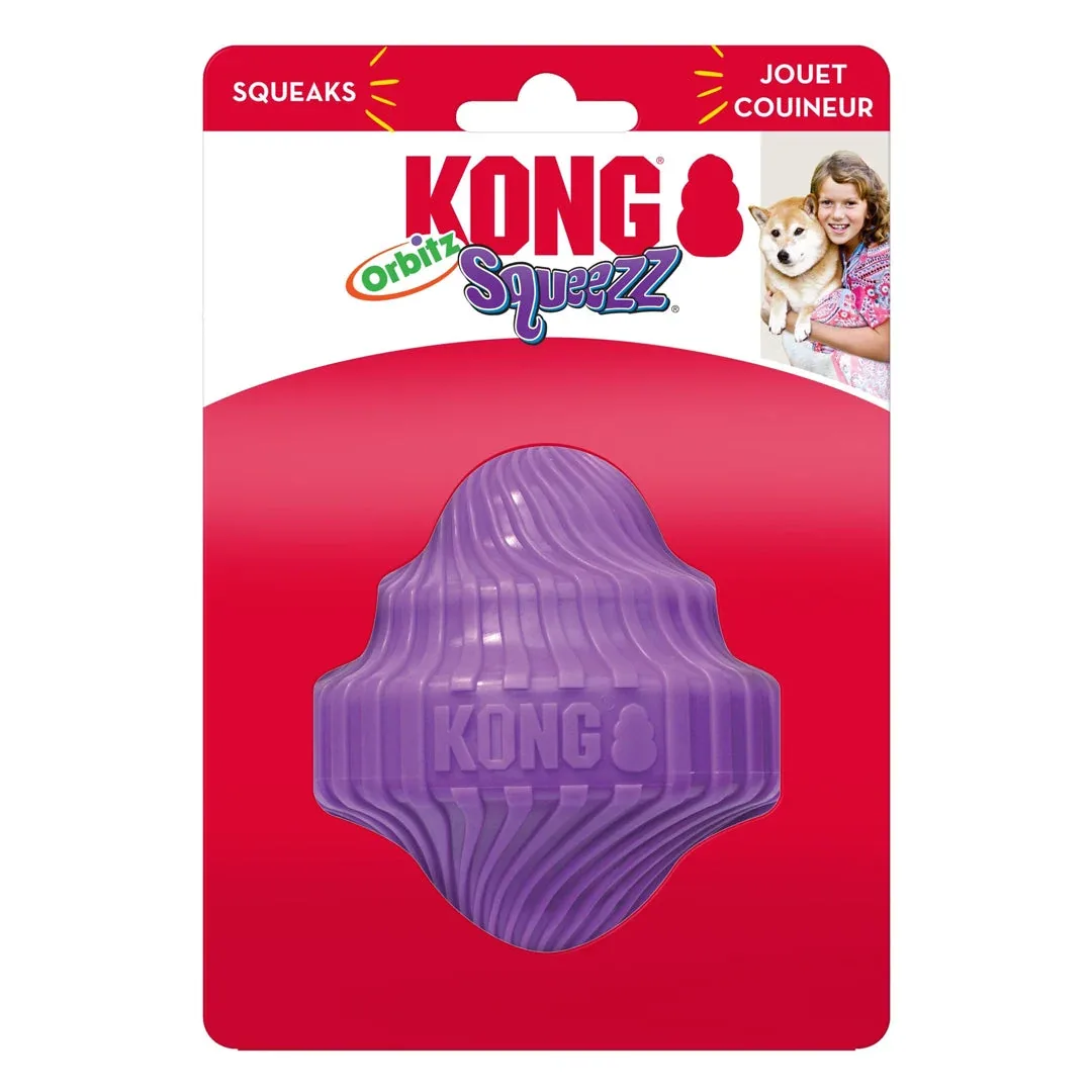 KONG Squeezz Orbitz Dog Toy Spin Assorted Small/Medium