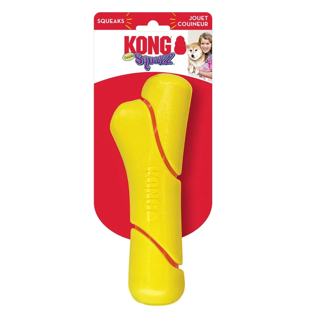 KONG Squeezz Tennis Stick Dog Toy Yellow Large - Image 2