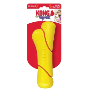 KONG Squeezz Tennis Stick Dog Toy Yellow Large