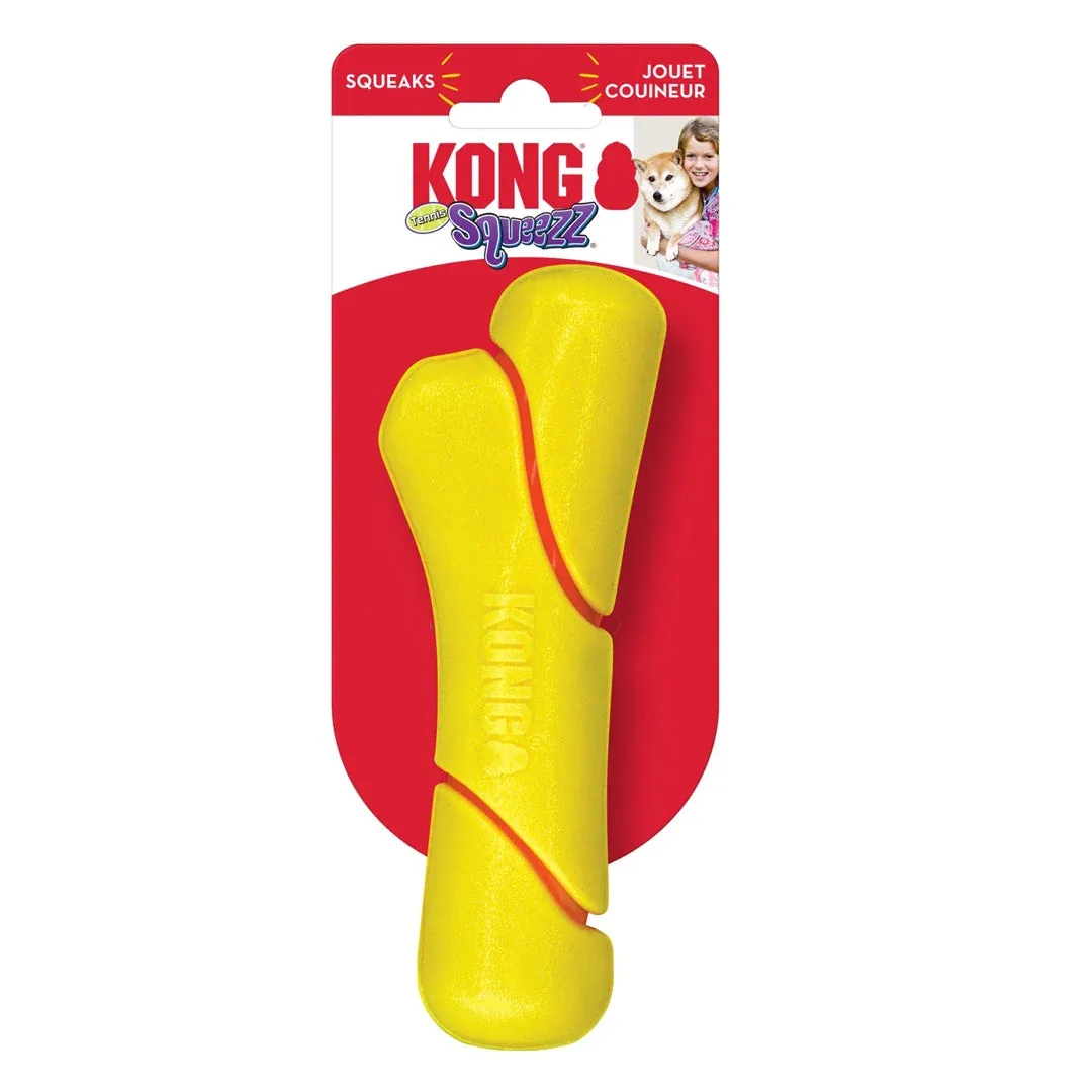 KONG Squeezz Tennis Stick Dog Toy Yellow Medium - Image 2