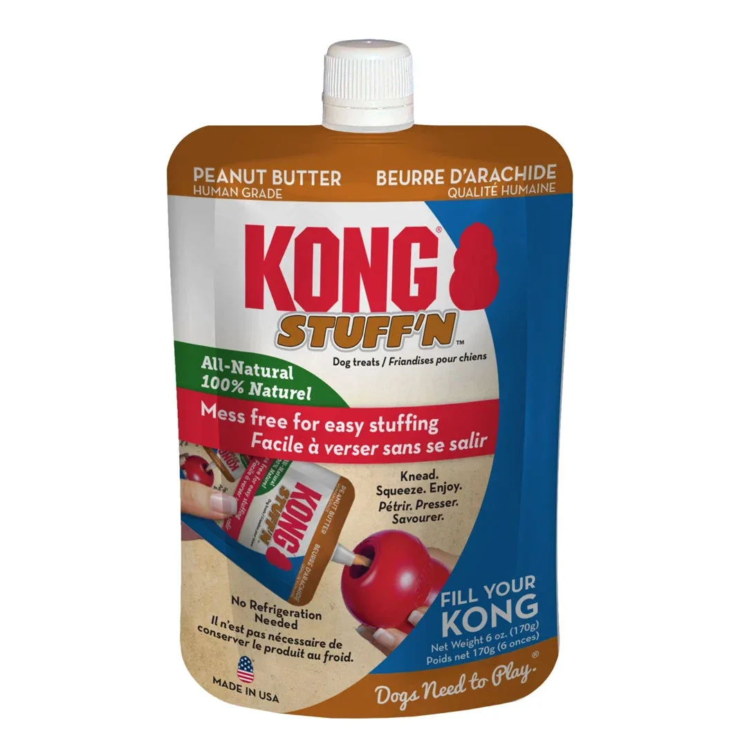 KONG Stuff'N Dog Treat Paste Pouch Peanut Butter, 6 oz