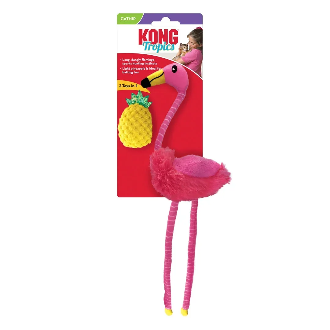 KONG Tropics Flamingo & Pinapple Cat Toy, 2-Count