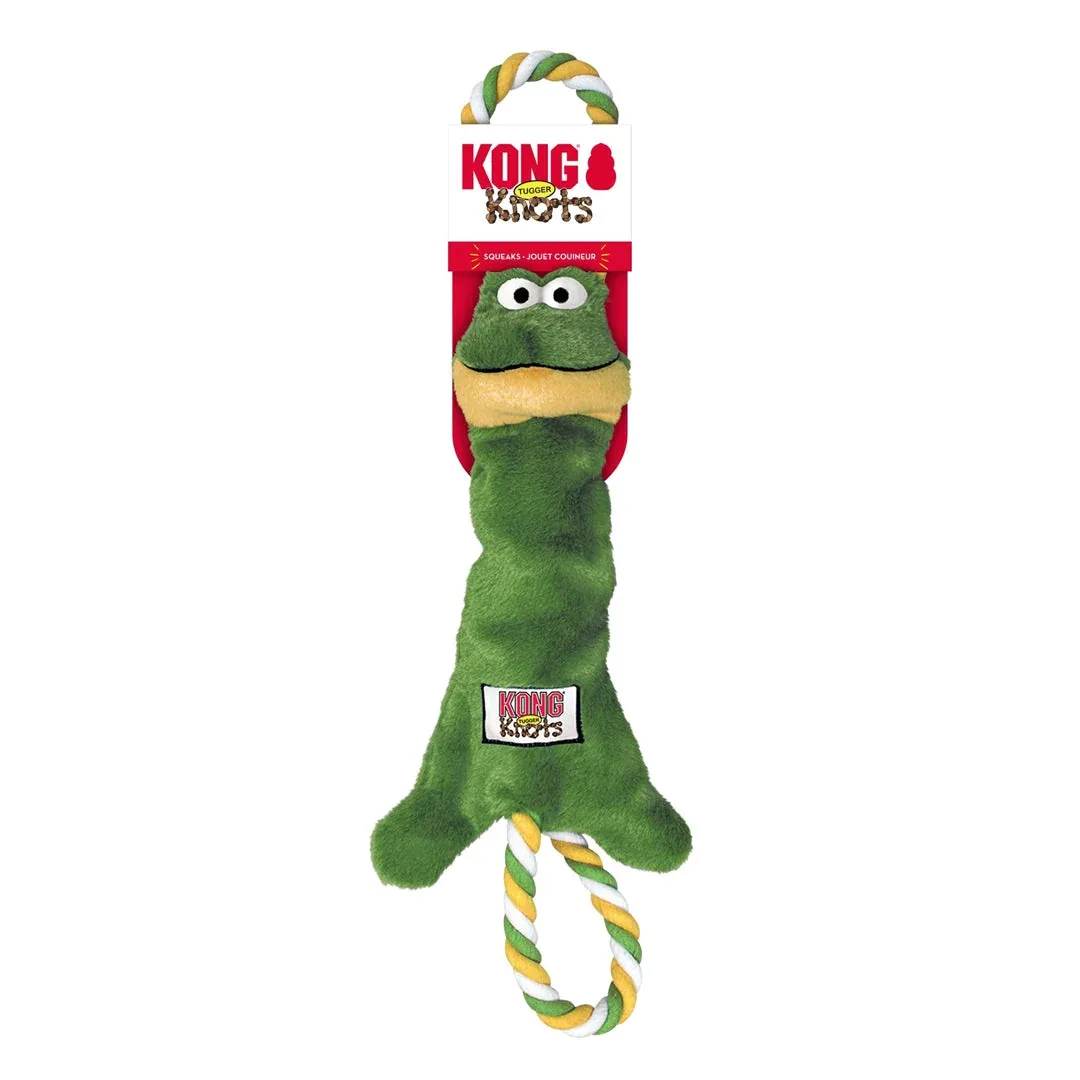 KONG Tugger Knots Frog Dog Toy Green Medium/Large