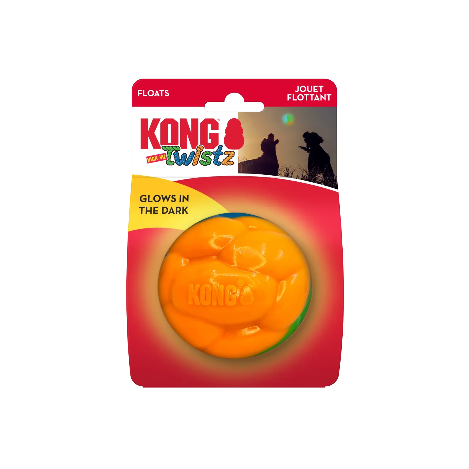 KONG Twistz High-Viz Ball Dog Toy Assorted Color Large