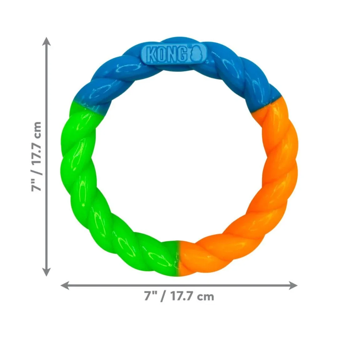 KONG Twistz HighViz Ring Dog Toy Assorted, Small - Image 2