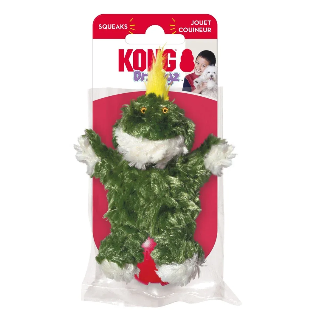 KONG Unstuffed Dog Toy Frog with Squeaker X-Small - Image 2