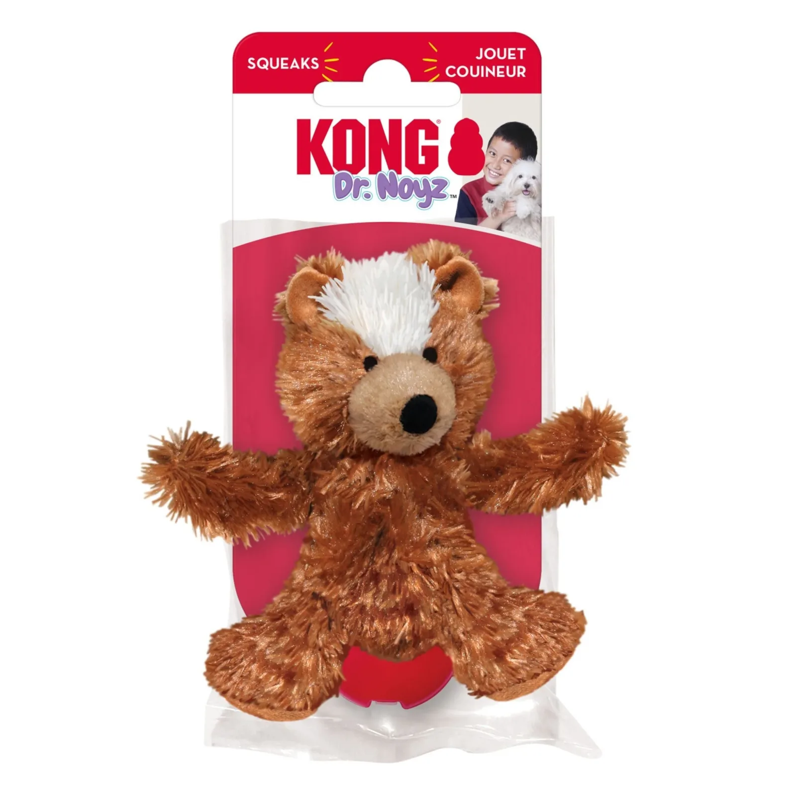 KONG Unstuffed Dog Toy Teddy Bear with Squeaker X-Small