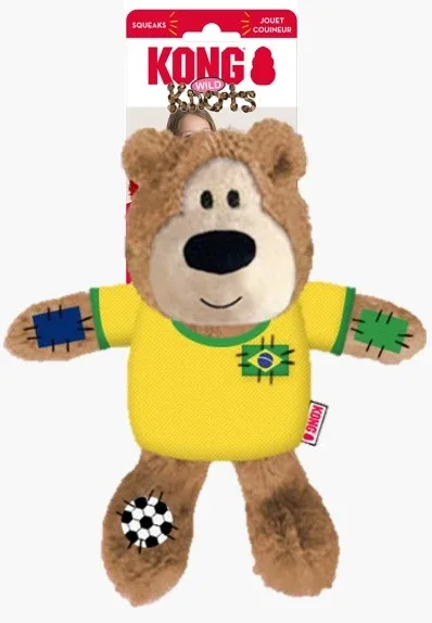 KONG Wild Knots Sport Bear Dog Toy Brazil Medium