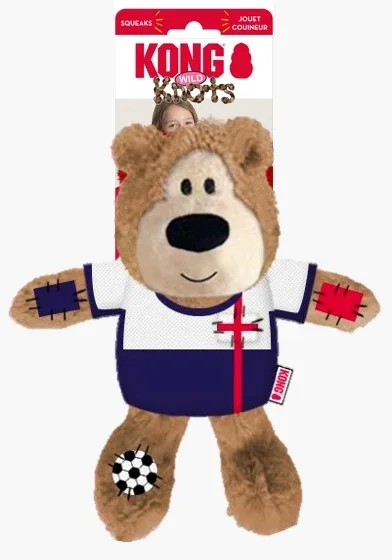 KONG Wild Knots Sport Bear Dog Toy England Medium
