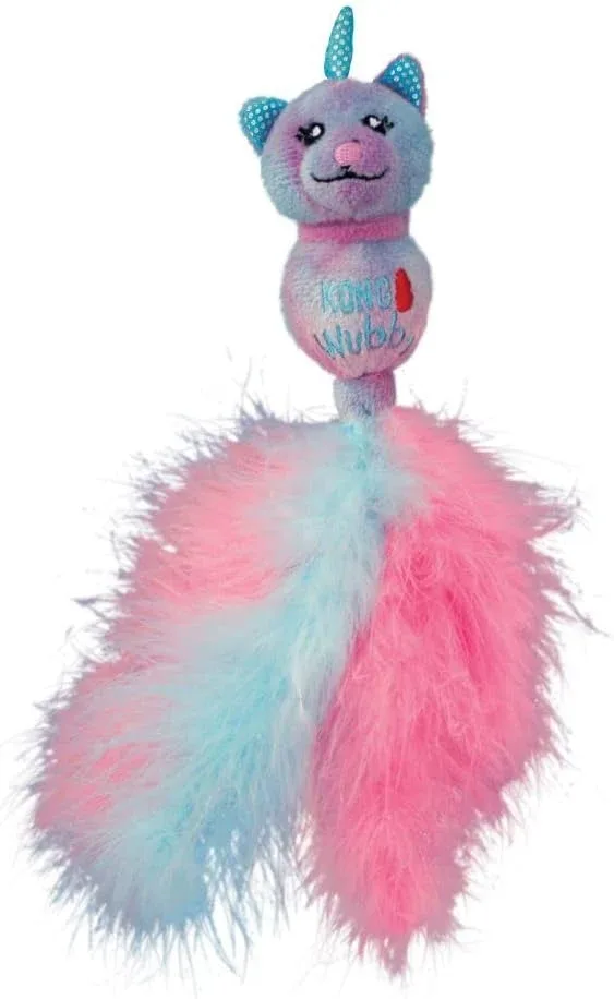 KONG Wubba Caticorn Cat Toy Pink/Light Blue - Image 2