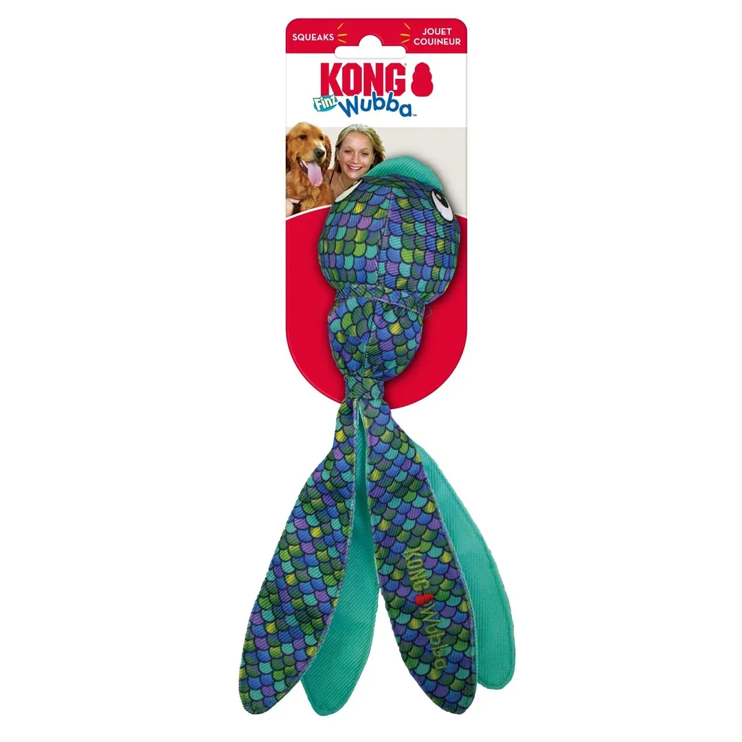 KONG Wubba Finz Dog Toy, Blue Small