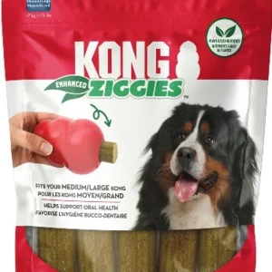 KONG Ziggies Enhanced Plant-Based Dog Treats Medium/Large, 8 oz