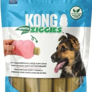 KONG Ziggies Enhanced Plant-Based Puppy Treats Medium/Large, 8 oz
