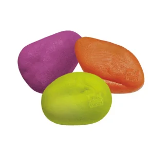 Kurgo Dog Skipping Stones, Floating Water Fetch Dog Toy, Orange, Green & Purple, 3-Count