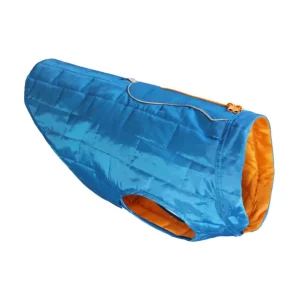 Kurgo Loft Dog Jacket - Reversible Insulated Dog Coat, Blue/Orange, Large