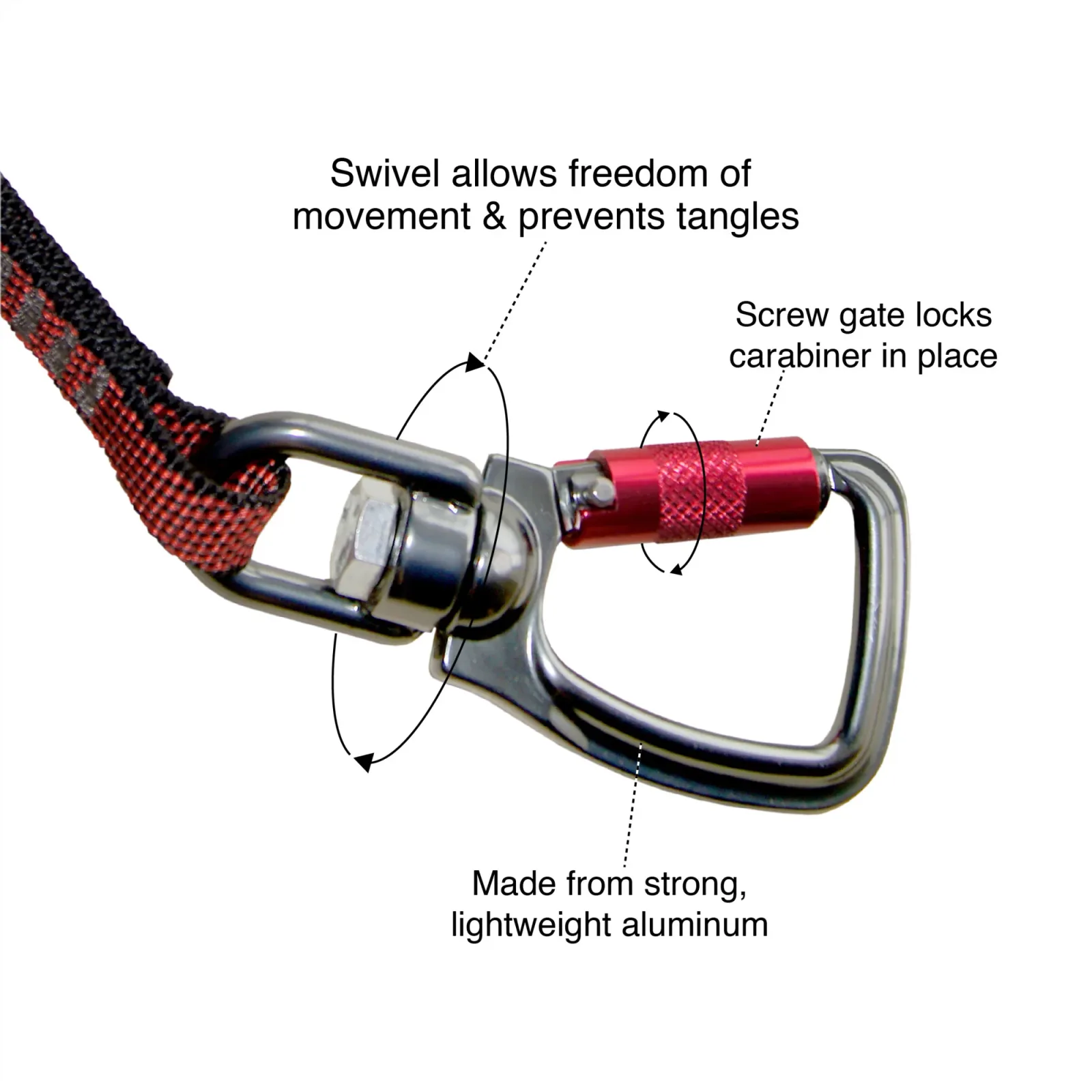 Kurgo Swivel Seatbelt Tether for Dogs, Car Seat Belt for Pets, Adjustable Dog Safety Belt Leash, Quick & Easy Installation, Works with Any Pet Harness - Image 2
