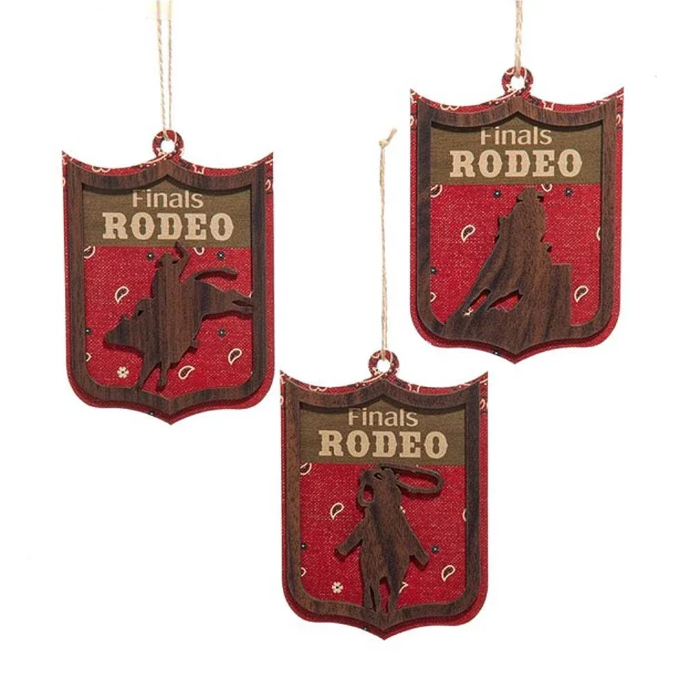 Kurt S. Adler Woodend Barrel Racer Back Number Ornament 3 Assorted