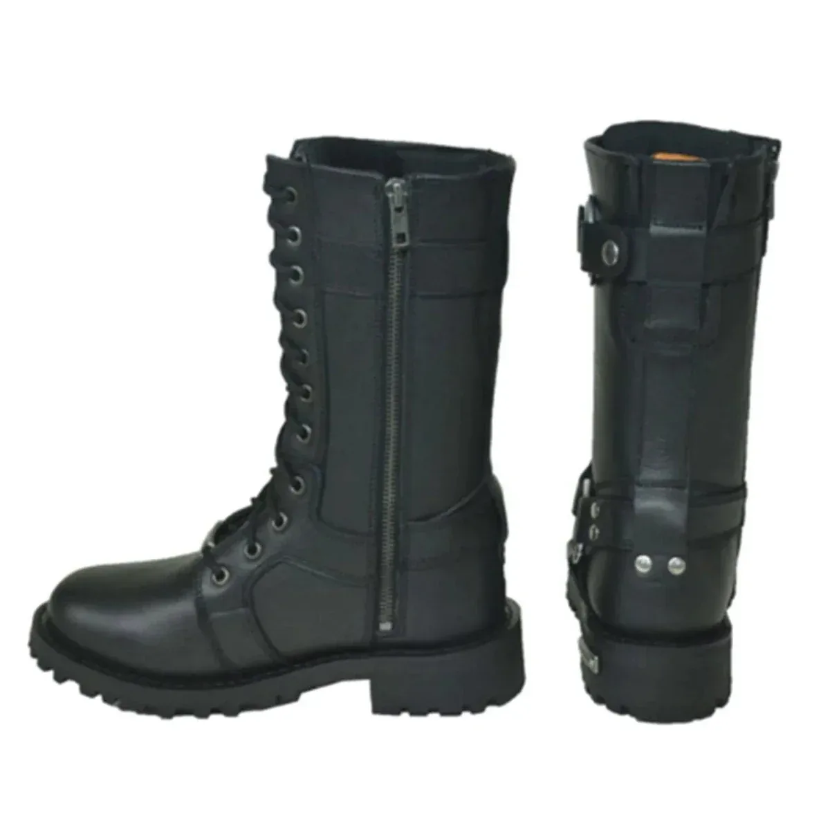 Ladies Motorcycle Biker Leather Boots - Image 2