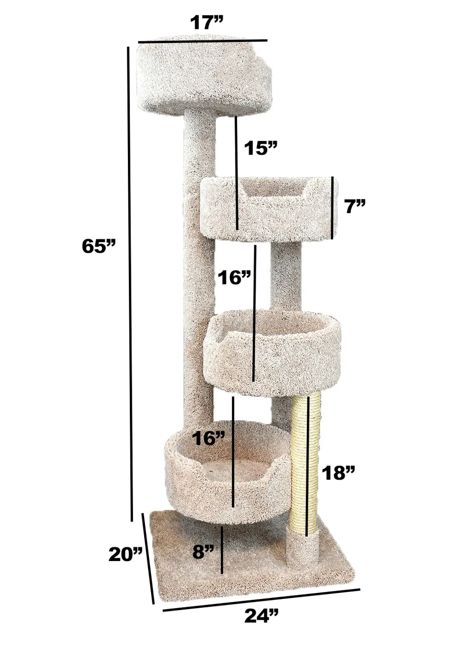 Large Cat Tree for Multiple Cats | Solid Wood Cat Tower for Large Cats - Image 2