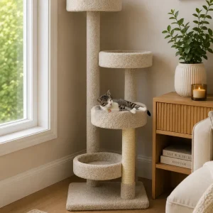 Large Solid Wood Cat Tree for Big Cats & Multi-Cat Homes