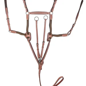 Laureate by Henri de Rivel Raised Fancy Stitched 5 Point Breastplate with Running Attachment- Oakbark- Cob