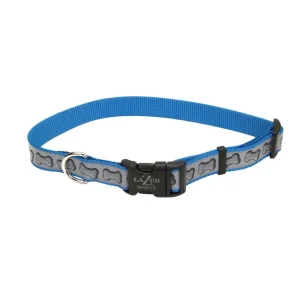 Lazer Brite Reflective Adjustable Dog Collar Turquoise, 1 in x 18-26 in