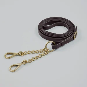Leather Lead Rein with Chain Coupling Brown