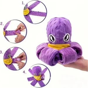 Leather Octopus Dog Toy – Durable Plush Play Toy for Dogs