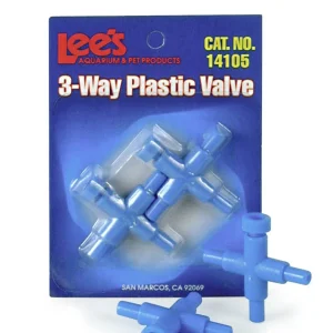 Lee's Aquarium & Pet Products Plastic Valve for Aquarium Pumps 3-Way, Blue, 2-Count
