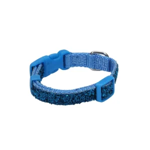 Li'l Pals® Adjustable Dog Collar with Glitter Overlay, Blue, Petite X-Small