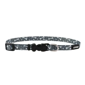 Li'l Pals® Adjustable Patterned Dog Collar, Grey Bones, Petite X-Small