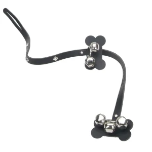 Li'l Pals® Dog Leather Potty Training Bells, Black