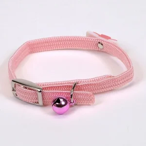 Lil Pals Elasticized Safety Kitten Cat Collar with Jeweled Bow, Pink 3-8 in x 8 in