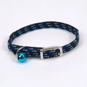 Lil Pals Elasticized Safety Kitten Cat Collar with Reflective Threads Blue 3-8 in x 8 in