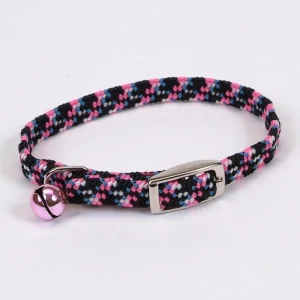 Lil Pals Elasticized Safety Kitten Cat Collar with Reflective Threads Neon, Pink 3-8 in x 8 in