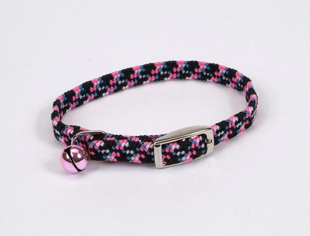 Lil Pals Elasticized Safety Kitten Cat Collar with Reflective Threads Neon, Pink 3-8 in x 8 in