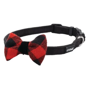 Li'l Pals® Microfiber Collar, Black and Red Bowtie, Petite X-Small