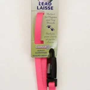 Lil Pals Nylon Dog Leash with E-Z Snap Neon Pink 3/8 in x 6 ft