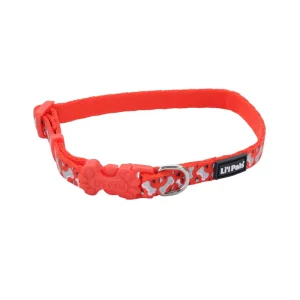Li'l Pals® Reflective Dog Collar, Orange Bones Petite Small