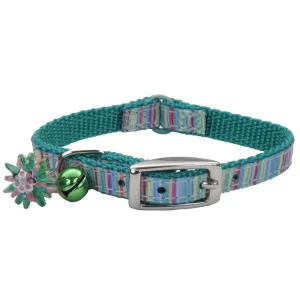Li'l Pals® Ribbon Safety Kitten Collar, Teal Multi Stripe