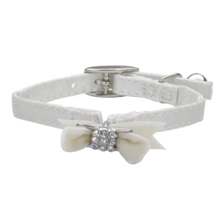 Li'l Pals® Safety Kitten Collar with Bow, White