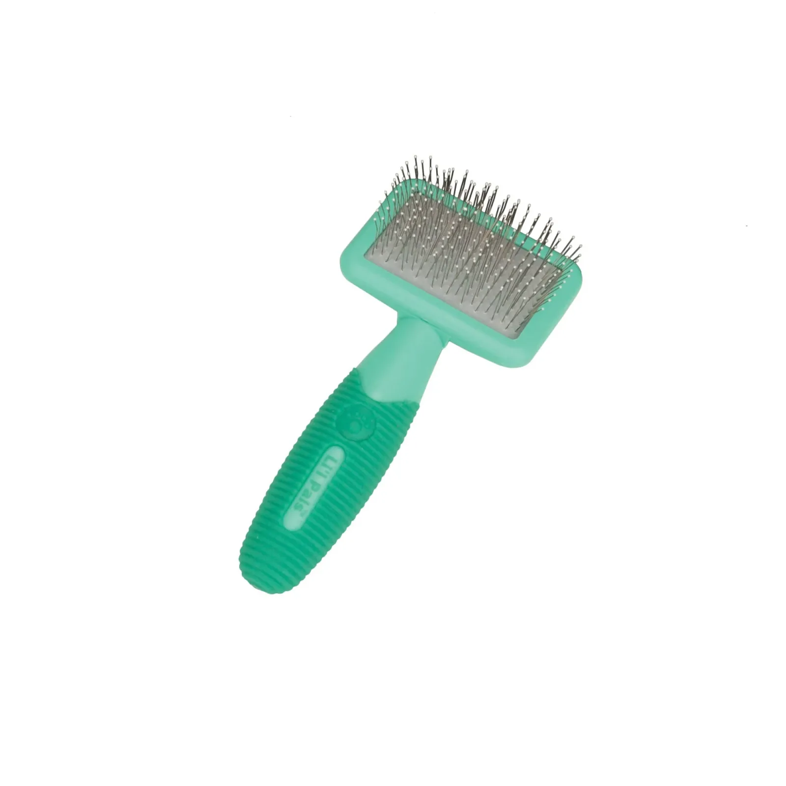 Lil Pals Slicker Dog Brush with Coated Tips Blue, Green