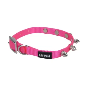 Li'l Pals® Spiked Nylon Dog Collar, Pink, Petite X-Small