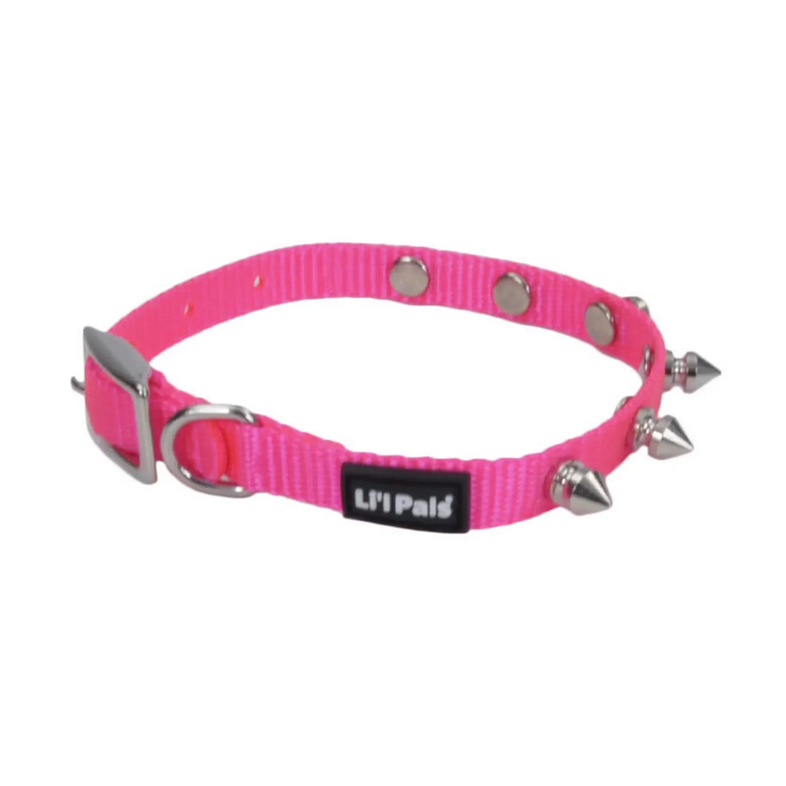 Li'l Pals® Spiked Nylon Dog Collar, Pink, Petite X-Small