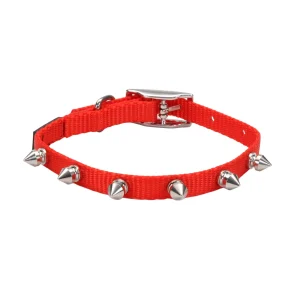 Li'l Pals® Spiked Nylon Dog Collar, Red, Petite X-Small
