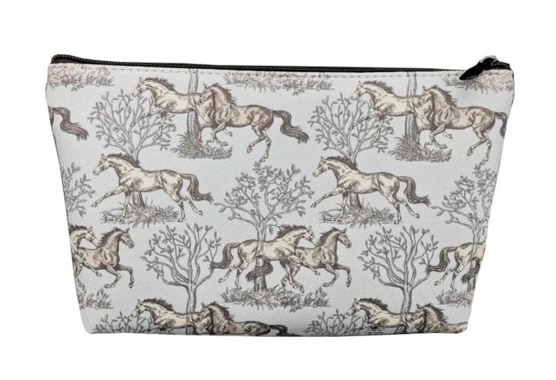 Lila Blue Toile Cosmetic Pouch