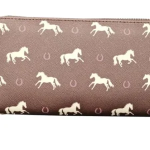 Lila Horses and Horseshoes Clutch Wallet