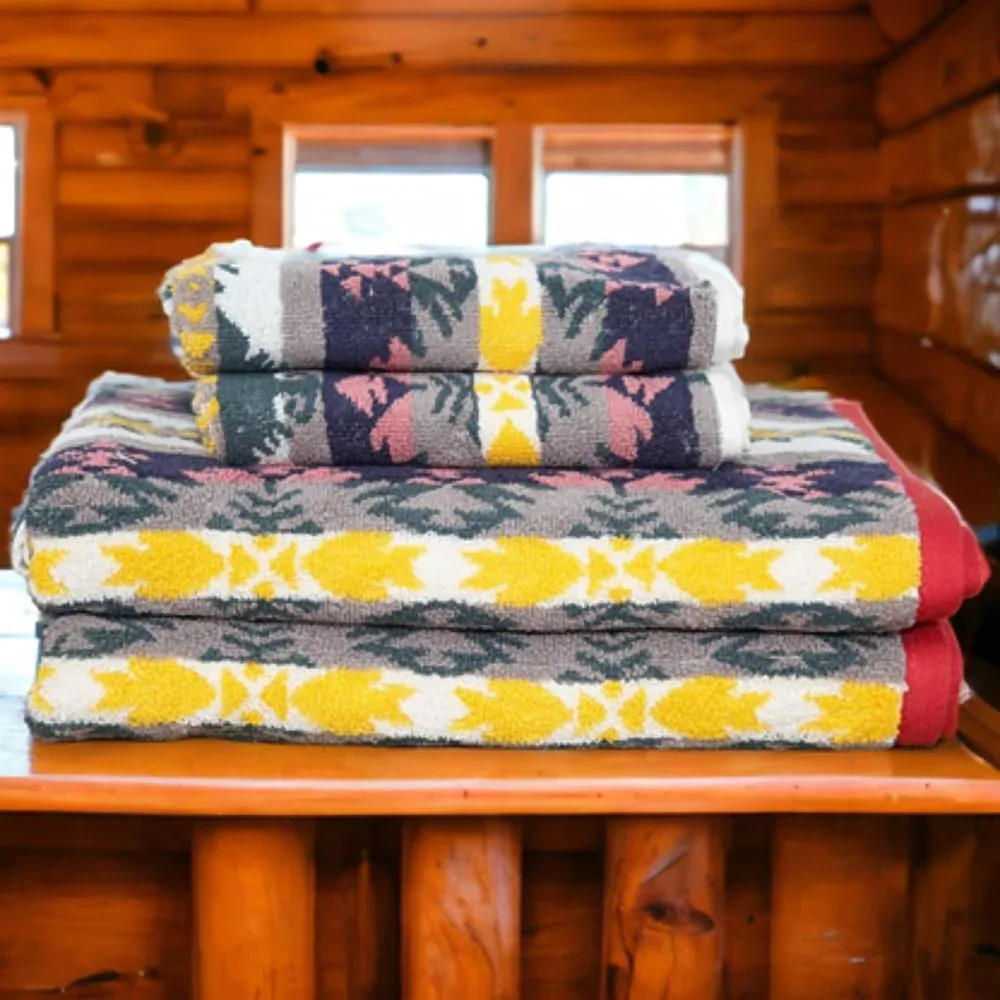 Lintex Lines Aztec Camp 3 Piece Towel Set - Image 2